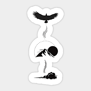 Eagle, mountain, cloud Sticker